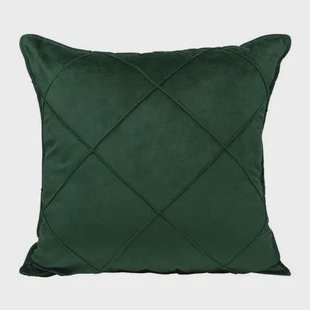 QUVIO Sierkussen gevuld ruit patroon - 50x50 cm - Fluweel Donkergroen