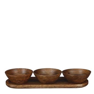 Mica Decorations Tomar Schaaltjes en Dienblad - Donkerbruin