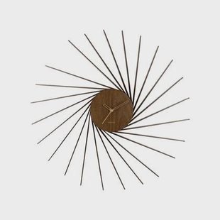 Karlsson - Wall clock Helix XL dark wood veneer