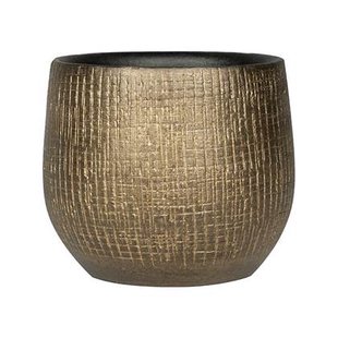 Ter Steege Pot Ryan Shiny Gold 18 cm ronde gouden bloempot voor binnen Ter Steege Pot Ryan Shiny Gold 18 cm ronde gouden bloempot voor binnen