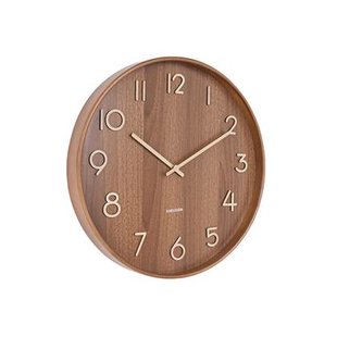 Karlsson - Wandklok Pure - Donkerbruin lindehout - Ø60cm