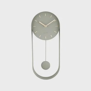 Karlsson Wandklok Pendulum Charm - Staal Jungle Groen - 50x20x4,8cm