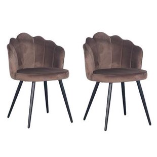 PoleWolf Crown Eetkamerstoel - Velvet - Brons - Set van 2