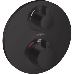 Hansgrohe Ecostat Regendoucheset Inbouw Plafonduitloop met Handdouche en Hoofddouche 30cm Thermostaat Rond Zwart