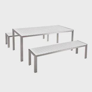 Beliani - NARDO - Tuinset voor 6 - Wit - Kunsthout