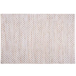 Beliani-TUNCELI-Laagpolig vloerkleed-Lichtbeige-140 x 200 cm-Katoen