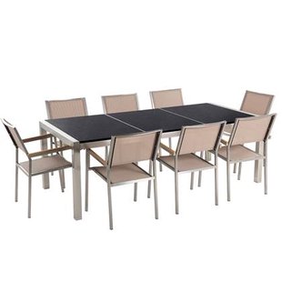 Beliani - GROSSETO - Tuinset voor 8 - Beige - Graniet