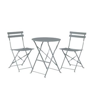 Beliani - FIORI - Bistroset voor 2 - Grijs - Staal