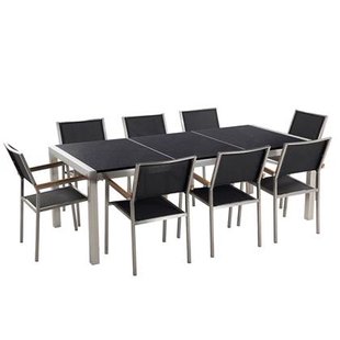 Beliani - GROSSETO - Tuinset voor 8 - Zwart|Grijs- Graniet