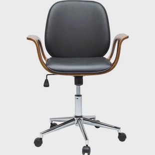 Kare Design Patron Walnut Bureaustoel - Kunstleer Zwart Kare Design Patron Walnut Bureaustoel - Kunstleer Zwart