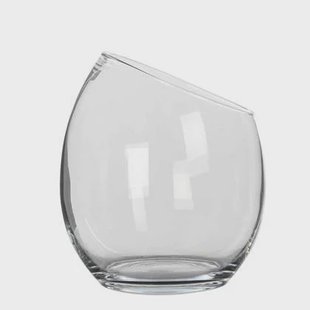 Mica Decorations schuine vaas|schaal - gerecycled glas - D28 x H32 cm