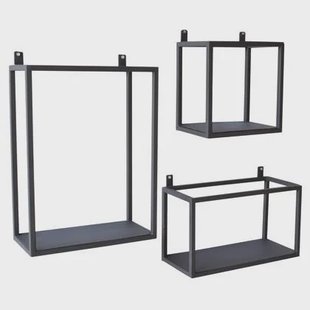 Set van 3 wandboxes vintage black