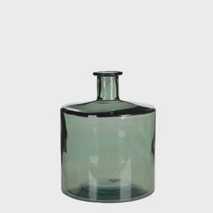 Mica Decorations Guan Glazen Fles - H26 x Ø21 cm - Groen
