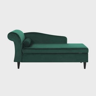 Beliani - LUIRO - Chaise longue - Smaragdgroen - Linkerzijde - Fluweel