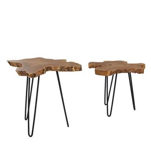 Beliani - CAMROSE - Salontafel - Donkerbruin - Teakhout