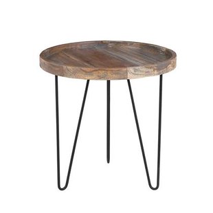 Beliani - BONDISS - Bijzettafel - Donkerbruin - Javahout