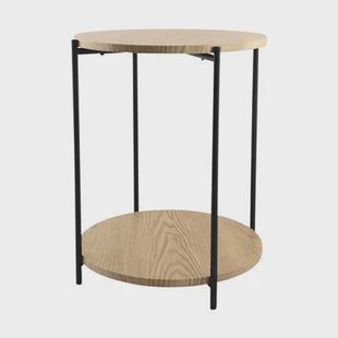 Lisomme Lina houten bijzettafel naturel - Ø 40 cm