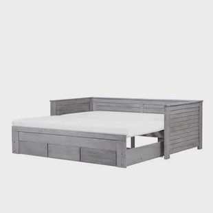 Beliani - CAHORS - Onderschuifbed - Grijs - 90 x 200 cm - Rubberhout Beliani - CAHORS - Onderschuifbed - Grijs - 90 x 200 cm - Rubberhout