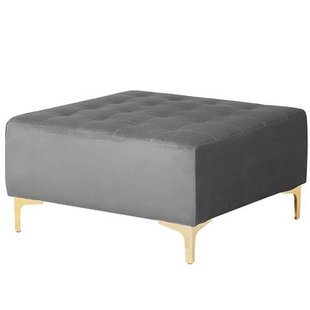 Beliani - ABERDEEN - Ottomaan - Grijs - Fluweel