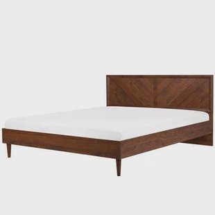 Beliani - MIALET - Bed - Donkerbruin - 180 x 200 cm - Vezelplaat