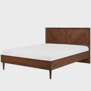 Beliani - MIALET - Bed - Donkerbruin - 140 x 200 cm - Vezelplaat