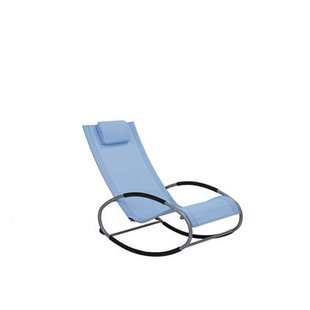 Beliani CAMPO Tuinstoel Blauw Schommelfunctie