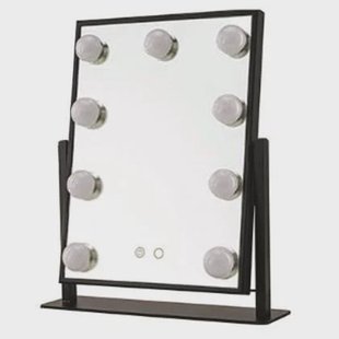 LYVION Make-up spiegel met led bulbs zwart LYVION Make-up spiegel met led bulbs zwart