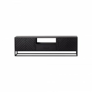 Giga Meubel - Tv-Meubel Zwart Visgraat - Mangohout - 165x40x50cm Giga Meubel - Tv-Meubel Zwart Visgraat - Mangohout - 165x40x50cm