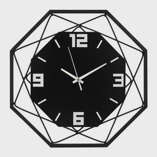 QUVIO Wandklok abstract - Metaal - Zwart