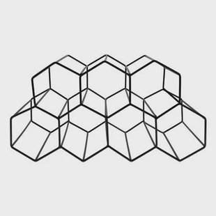 QUVIO Wijnrek voor 7 flessen metaal - Zwart