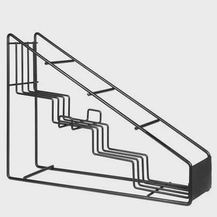 QUVIO Flessenrek metaal met 4 treden - Zwart