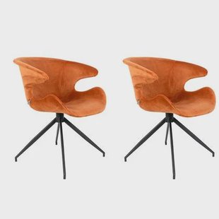Zuiver Mia Armstoel Oranje - Set van 2