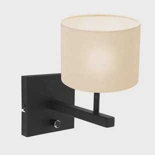 Steinhauer - wandlamp - Stang - zwart - linnen metaal - bedlampje -