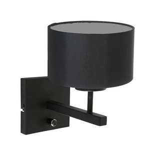 Steinhauer - wandlamp - Stang - zwart - metaal stof - bedlampje - E27