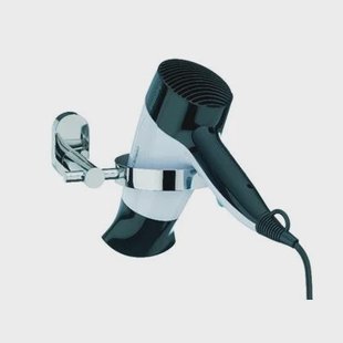 Lucido Haardroger Houder met Wandbevestiging - Zilver - Kela