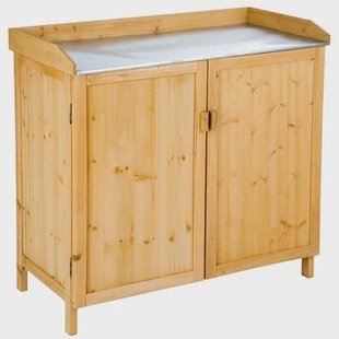 tectake® Planten tafel Vita met onderkast - Bruin