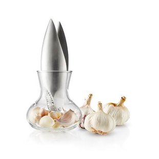 Knoflookpers met Houder, Glas, RVS - Eva Solo