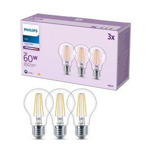 Philips LED lamp E27 7W 850lm 4.000K helder per 3 Philips LED lamp E27 7W 850lm 4.000K helder per 3