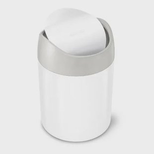 Mini Can Afvalemmer, 1.5 L, Wit - Simplehuman