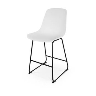 Nolon Nino-Pip Barkruk Wit - Kunststof - Zwart Onderstel - 65 cm