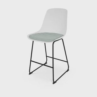 Nolon Nino-Liv Barkruk Wit - Zacht Groen Kussen - Zwart Frame - 65cm