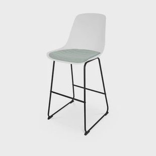 Nolon Nino-Liv Barkruk Wit - Zacht Groen Kussen - Zwart Frame - 75 cm