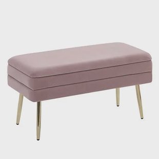 Beliani - DURHAM - Hocker - Roze - Fluweel