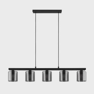 EGLO Cadley Hanglamp - E27 - 121 cm - Rookglas - Smoke - Zwart