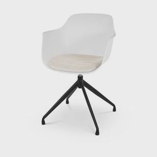 Nolon Nola-Liz Eetkamerstoel Wit - Beige - Draaibaar - Zwart