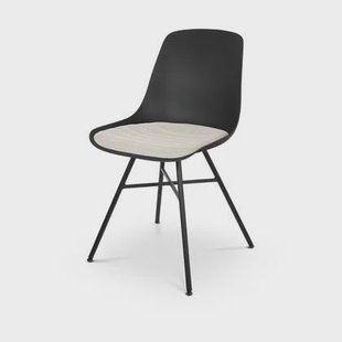 Nolon Noa-Liv Eetkamerstoel Zwart - Beige Kussen - Zwart Onderstel