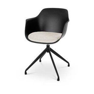 Nolon Nola-Liz Eetkamerstoel Zwart - Beige - Draaibaar - Zwart