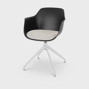 Nolon Nola-Liz Eetkamerstoel Zwart - Lichtgrijs - Draaibaar - Wit