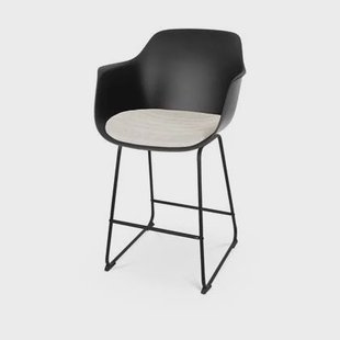 Nolon Nino-Liz Barkruk Zwart - Beige Kussen - Zwart Frame - 65 cm