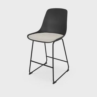 Nolon Nino-Liv Barkruk Zwart - Beige Kussen - Zwart Frame - 65cm